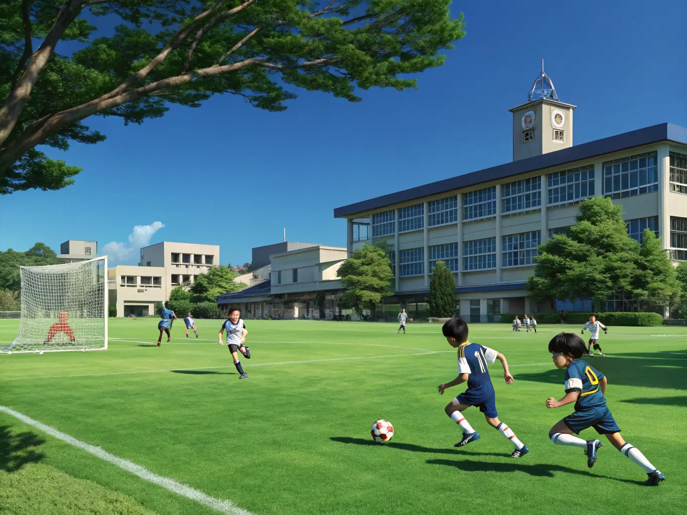 A vibrant image of children participating in a soccer game, showcasing teamwork and physical activity in a community sports program organized by CELS.